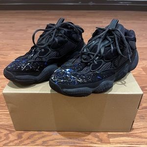 Adidas Yeezy 500 Utility Black Custom Paint Splatter